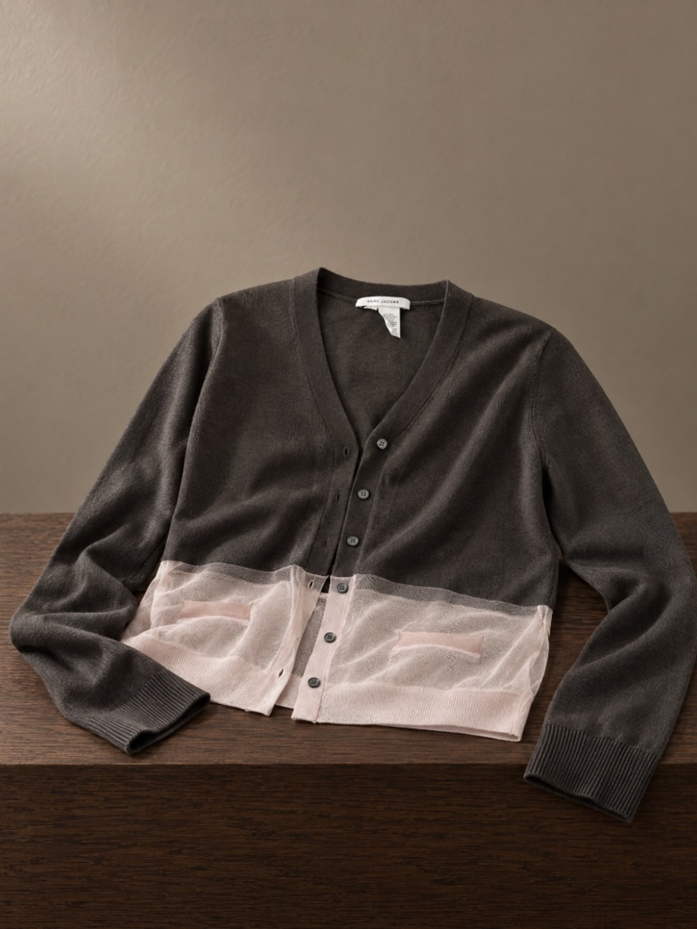Marc Jacobs Rare Brown and Pink Women's Button Sweater Made in Italy